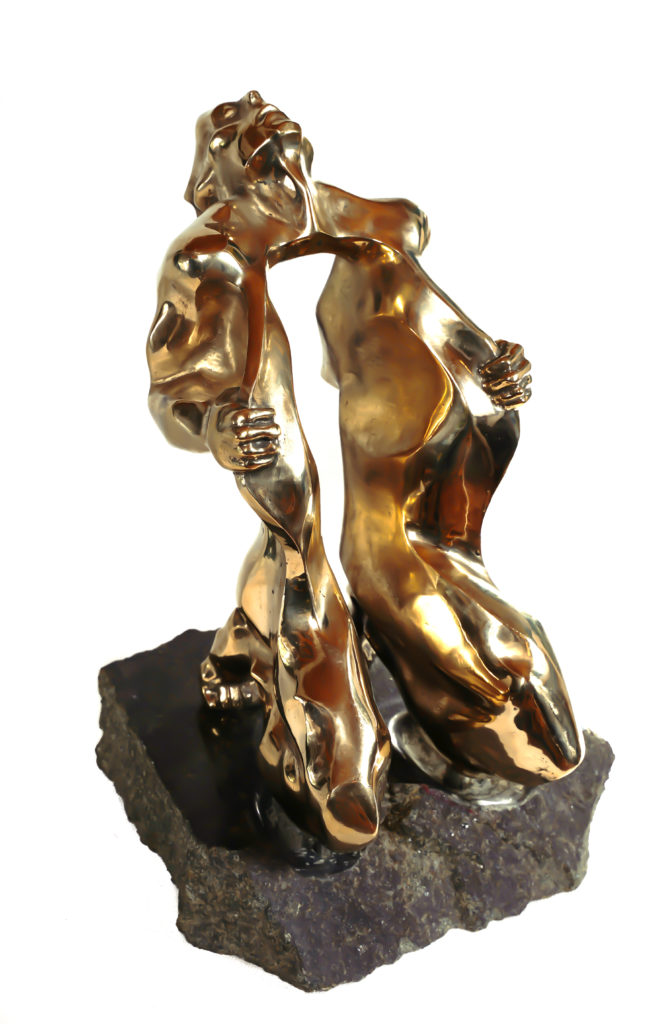 "Praying" bronze granite sculpture H47cm (c) Polish sculptor Bogdan Markowski image Jan Szymanowski