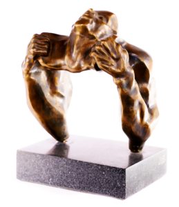 "Riven" bronze sculpture H32cm (c) Polish sculptor Bogdan Markowski image Jan Szymanowski