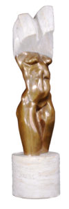 "Naked" bronze marble sculpture H44cm (c) Polish sculptor Bogdan Markowski image Jan Szymanowski