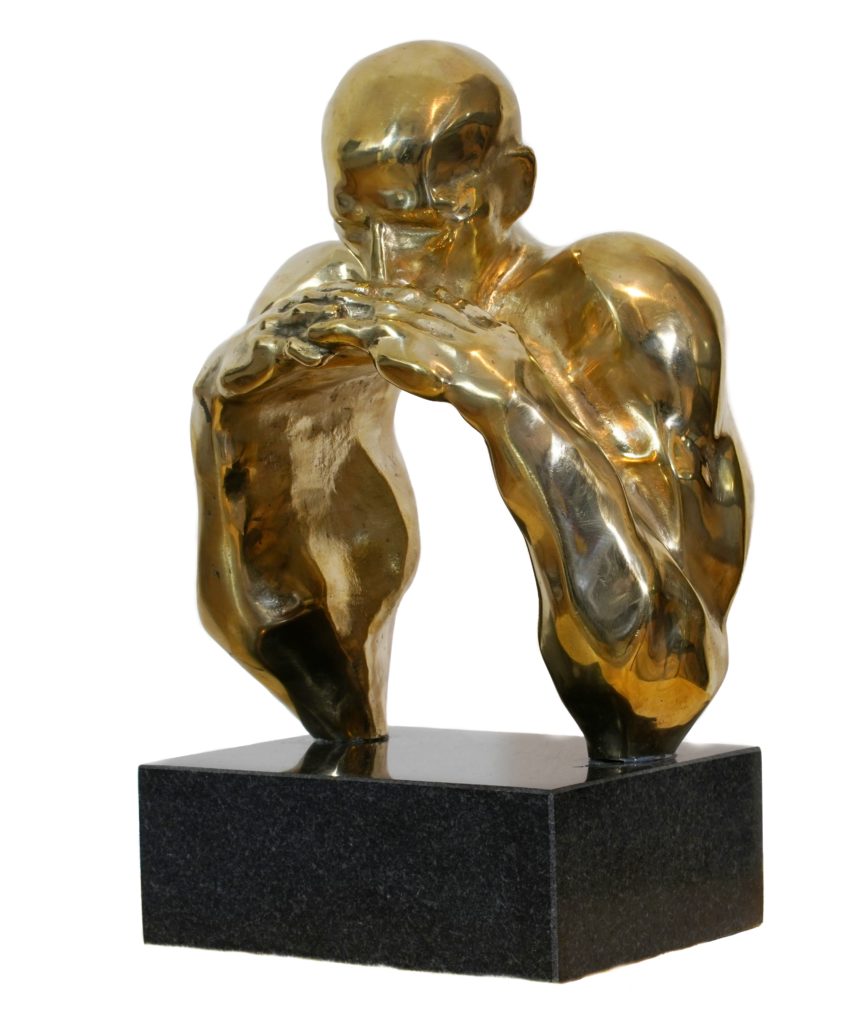 "Thinker" bronze H28cm Polish sculptor Bogdan Markowski image Jan Szymanowski