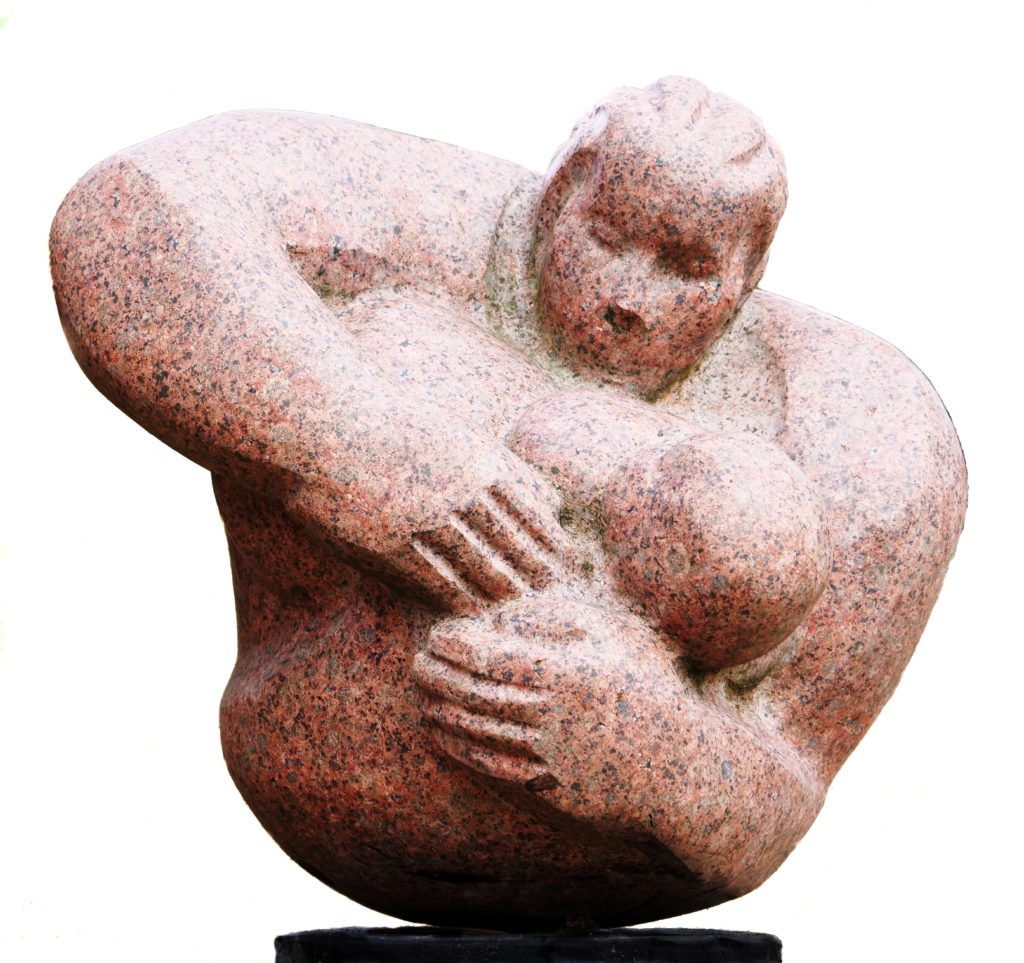 "Maternity" granite H60cm Polish sculptor Bogdan Markowski image Jan Szymanowski